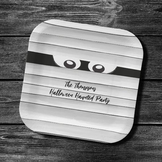 Halloween Party Spooky Mummy Custom Papieren Bordje