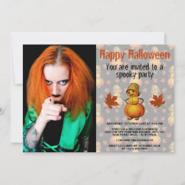 Halloween Party Spooky Pumpkin Man met mandje pet Kaart