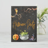 Halloween Party Spooky Pumpkin Owl Spider Kostuum Kaart (Staand voorkant)