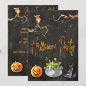 Halloween Party Spooky Pumpkin Owl Spider Kostuum Kaart (Voorkant / Achterkant)