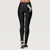 Halloween Party Spooky Scary Cute Ghost Black Leggings (Achterkant)