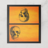 Halloween Party Spooky Skull Place Card Plaatskaartje (Buitenkant ongevouwen)