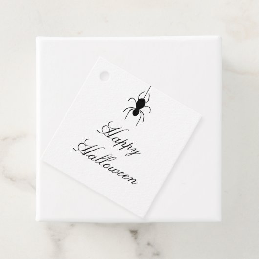 Halloween Party Spooky Spider Black White Bedankjes Labels (In situ)