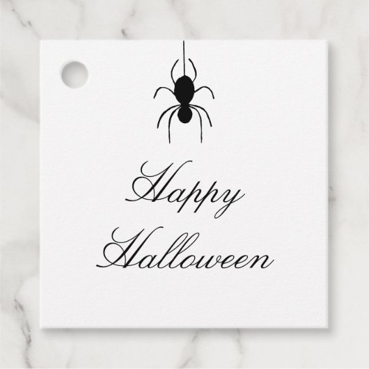 Halloween Party Spooky Spider Black White Bedankjes Labels (Voorkant)