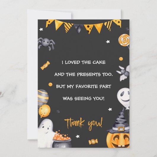 Halloween Party Spooky Verjaardag Bedankt Card Kaart (Voorkant)