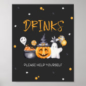 Halloween Party Spooky Verjaardag Drink Bar Sign Poster (Voorkant)