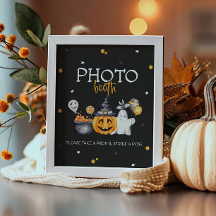 Halloween Party Spooky Verjaardag Foto Booth Sign Poster
