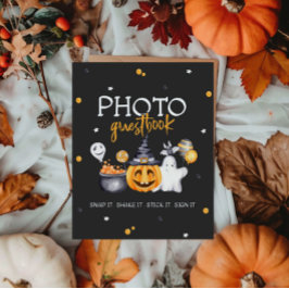 Halloween Party Spooky Verjaardag Guestbook Sign Poster