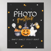 Halloween Party Spooky Verjaardag Guestbook Sign Poster (Voorkant)