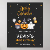 Halloween Party Spooky Verjaardag Welkom Teken Poster (Voorkant)