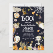 Halloween Party Spooky Viering Jongen Verjaardag Kaart (Voorkant)