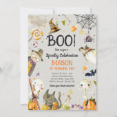 Halloween Party Spooky Viering Jongen Verjaardag Kaart (Voorkant)