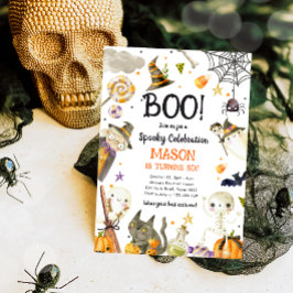 Halloween Party Spooky Viering Jongen Verjaardag Kaart