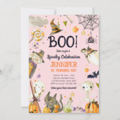 Halloween Party Spooky Viering Meisje Verjaardag Kaart (Voorkant)