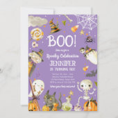 Halloween Party Spooky Viering Meisje Verjaardag Kaart (Voorkant)