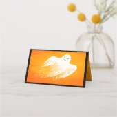 Halloween Party Spooky White Ghost Naam Plaats Kaa Plaatskaartje (Achterkant)