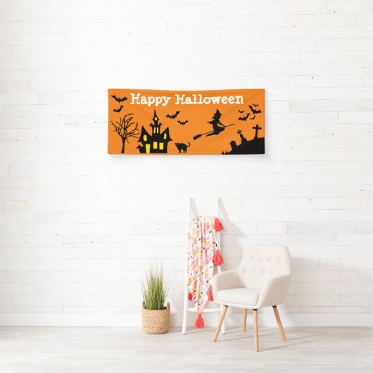 Halloween Party Spooky Witch Haunted House Bats Spandoek (Insitu)