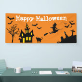 Halloween Party Spooky Witch Haunted House Bats Spandoek (Beurs)