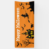 Halloween Party Spooky Witch Haunted House Bats Spandoek (Verticaal)