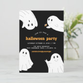 Halloween Party Stationery | Schattigee Ghost Hall Kaart (Staand voorkant)