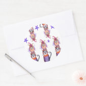 Halloween Party Stciker Cat. Owl Ronde Sticker (Envelop)