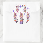 Halloween Party Stciker Cat. Owl Ronde Sticker (Tas)