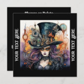 Halloween Party Steampunk Kaart (Voorkant / Achterkant)