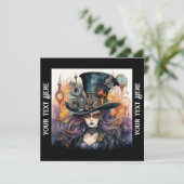 Halloween Party Steampunk Kaart (Staand voorkant)