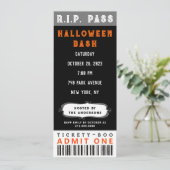Halloween Party Ticket Invitation Kaart (Staand voorkant)