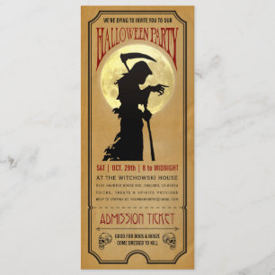 Halloween Party Ticket Invitation Kaart