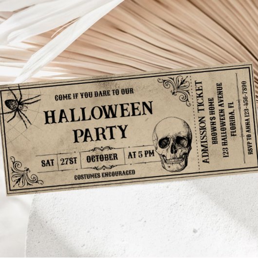  Halloween Party Ticket Uitnodiging