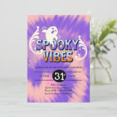Halloween Party Tie Dye Ghost Spooky Vibes Kaart (Staand voorkant)
