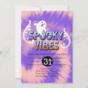 Halloween Party Tie Dye Ghost Spooky Vibes Kaart