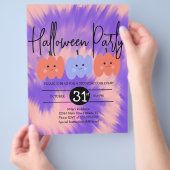 Halloween Party Tie Dye Pumpkin Hand Drawn Flyer (Hand)