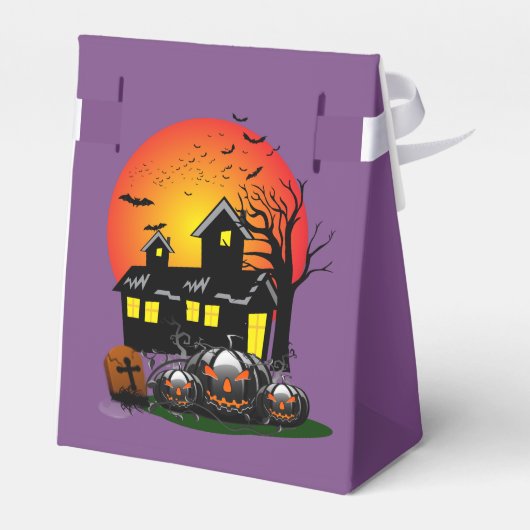 Halloween Party Time in Paars Bedankdoosjes (Achterkant)