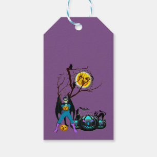 Halloween Party Time in Paars Cadeaulabel