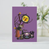 Halloween Party Time in Paars Informatiekaartje (Staand voorkant)