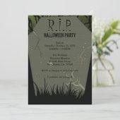 Halloween Party Tombstone Kaart (Staand voorkant)