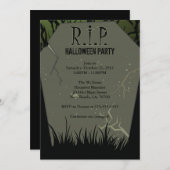 Halloween Party Tombstone Kaart (Voorkant / Achterkant)