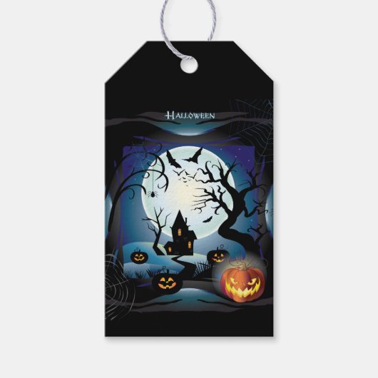 Halloween Party "Treat or Trick" magneetkaart Cadeaulabel (Voorkant)