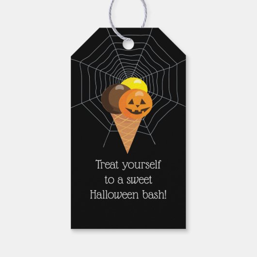Halloween Party "Treat or Trick" magneetkaart Cadeaulabel (Achterkant)