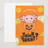 Halloween Party Trick or treat Axolotl Pumkin Holi Feestdagenkaart (Voorkant / Achterkant)