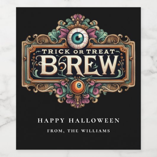 Halloween Party Trick or treat Eyeballs Wijnlabel Wijn Etiket (Enkel label)