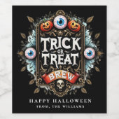 Halloween Party Trick or treat Eyeballs Wijnlabel Wijn Etiket (Enkel label)