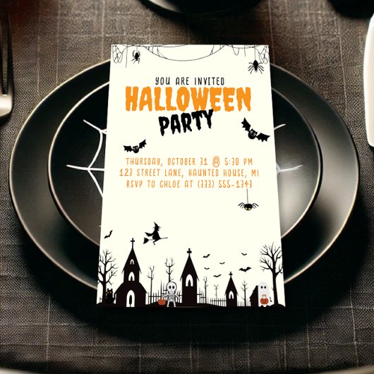 Halloween Party Trick or treat Invitation Kaart