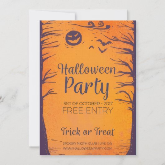 Halloween Party Trick or Treat Invitations Kaart (Voorkant)
