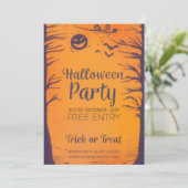 Halloween Party Trick or Treat Invitations Kaart (Staand voorkant)