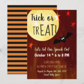 Halloween Party Trick or treat Kaart (Voorkant / Achterkant)