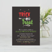 Halloween Party Trick or treat Party Uitnodigen Kaart (Staand voorkant)