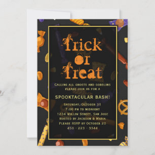 Halloween party trick or treat Spooktacular bash Kaart